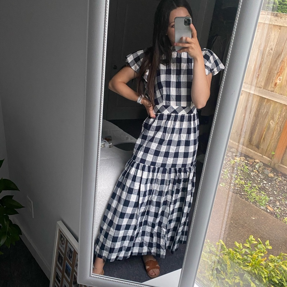 Express gingham print maxi dress NWT